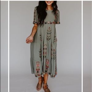 Boho embroidered dress